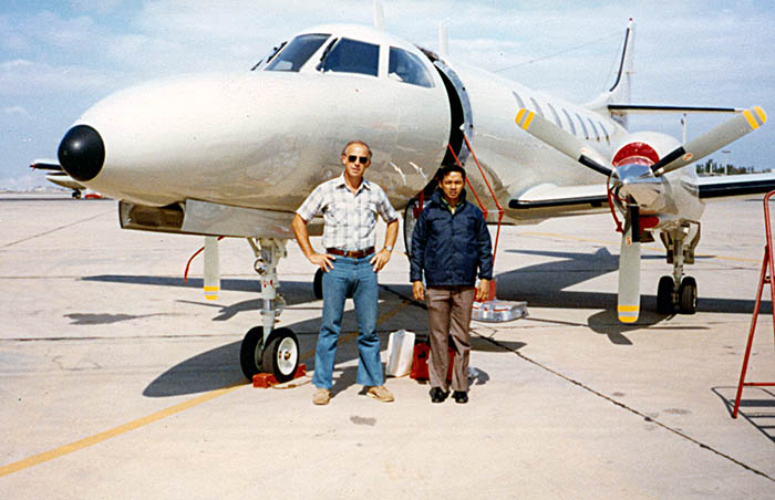 1979, Athens airport.  Me with RTAF pilot, Captain Choochart.